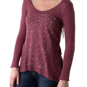 Project Social T Geographic wine color long sleeves sweatshirt Size Small